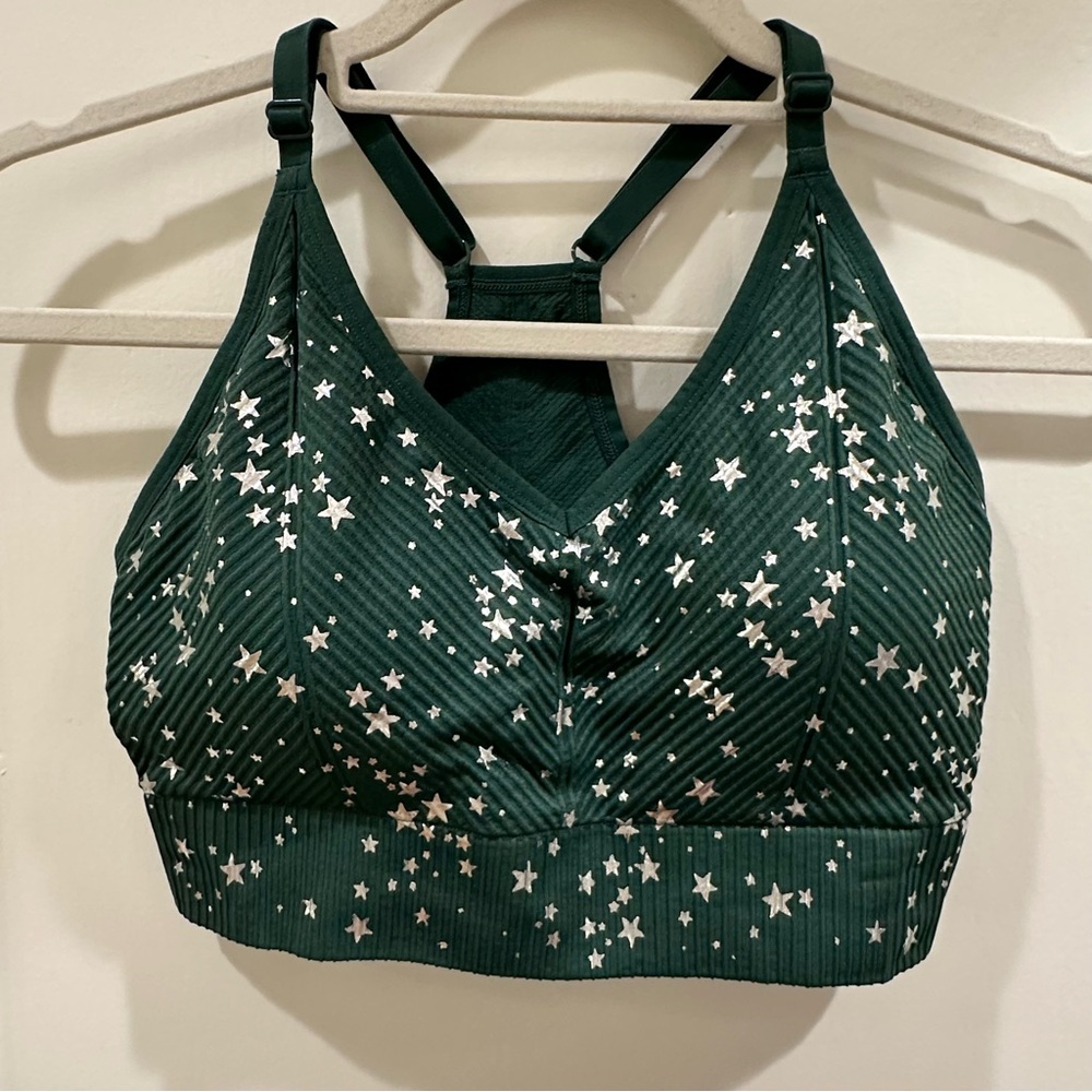 PINK Victoria's Secret Green Star Sports Bra